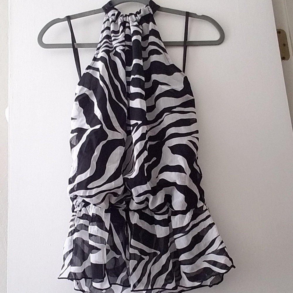 NWT B•Wear Zebra Print Halter